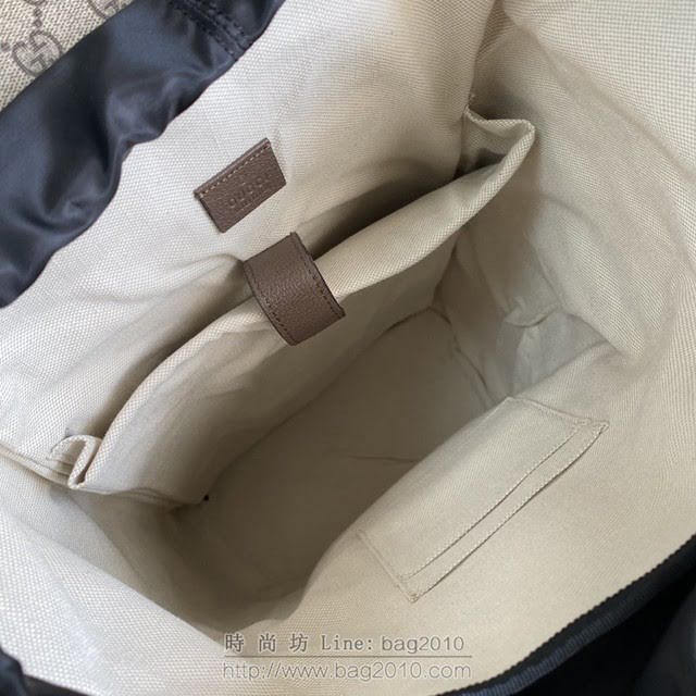 Gucci古馳包包 G家新款雙肩包 款號:473869 古奇啡膠刺繡男士雙肩後背包  gdj1227